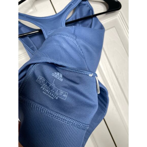 Adidas Sports Bra Blue High Neck Womens Size Large - Picture 4 of 4